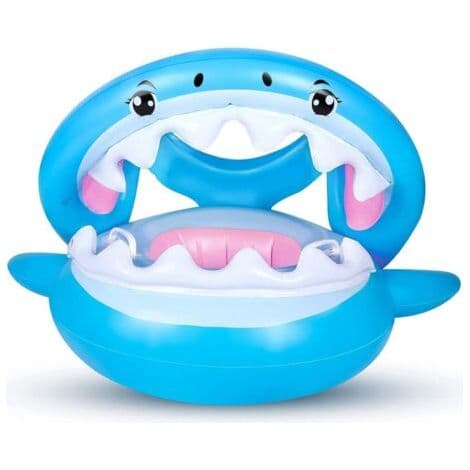 Baby PVC Pool Float Småbørnsflyder med oppustelig kaleche Haj Spædbarns Pool Float til Børn 6-36 Måneder