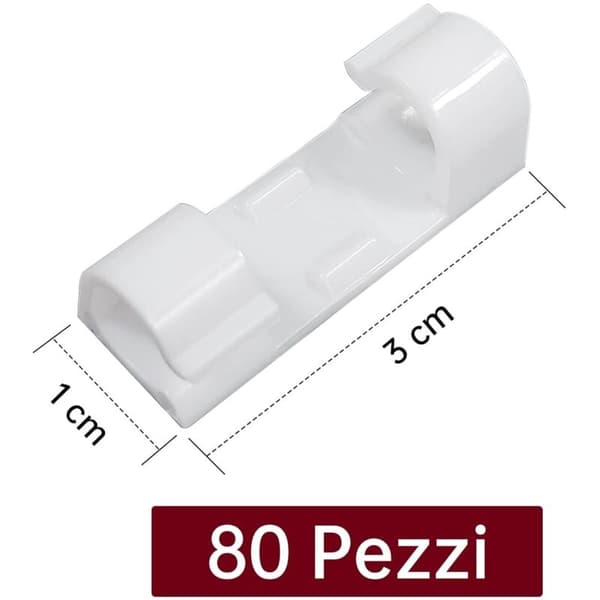 Kabelklämmor, 40 stycken (vit). Stor. Kabelklämmor, 40 stycken (vit). Stor
