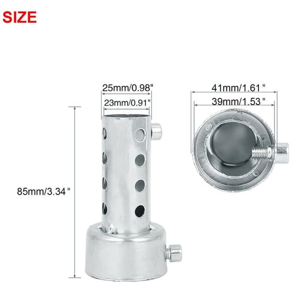 Adjustable, Universal, and Removable 42mm Zone Motorcycle Muffler. DB Killer XSQ-03 (Short, Silver)