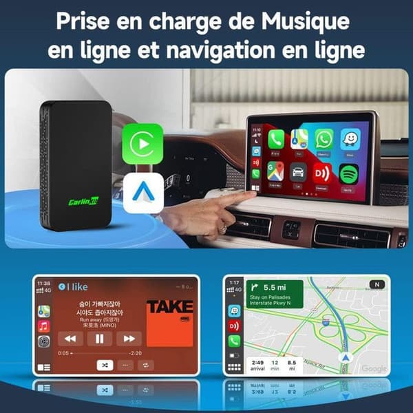 Trådløs Carplay-adapter - Carlinkit 5.0 - WiFi - Bluetooth - Android/iOS-kompatibel