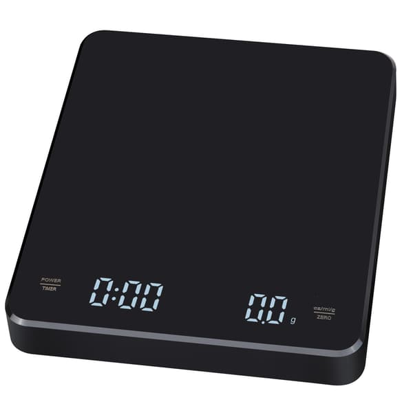 Rechargeable coffee scale with timer 3 kg / 0.1 g Black