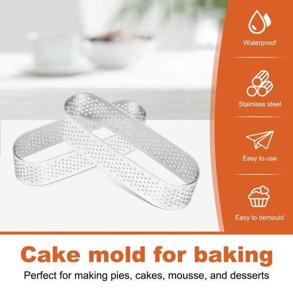 Kake-/Terteform - 18/8 Rustfritt Stål - Tåler Oppvaskmaskin - 8 Ovale Ringer