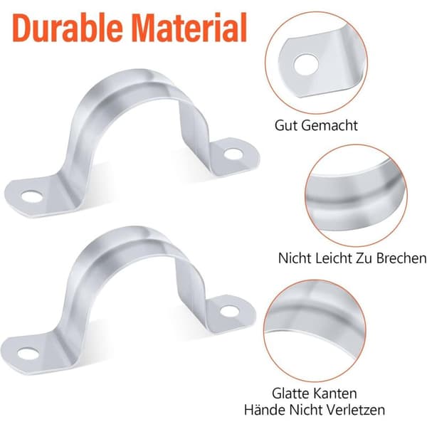40 mm U-klemme 20 stk. rørklemme til 40 mm diameter rustfrit stål U-rørklemme til fastgørelse af 304 rustfrit stålrør