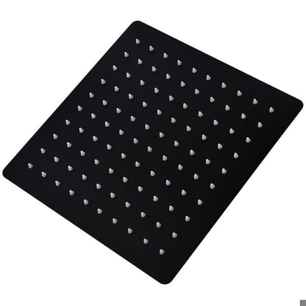 Regnbruserhoved 20x20 cm - Sort - Rustfrit stål - Silikonedyser - Drejeled