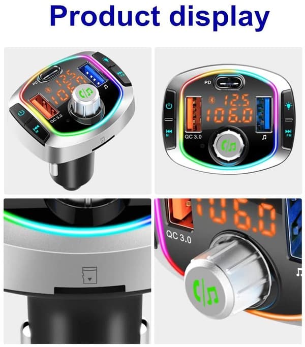 FM-sender og biloplader med LED