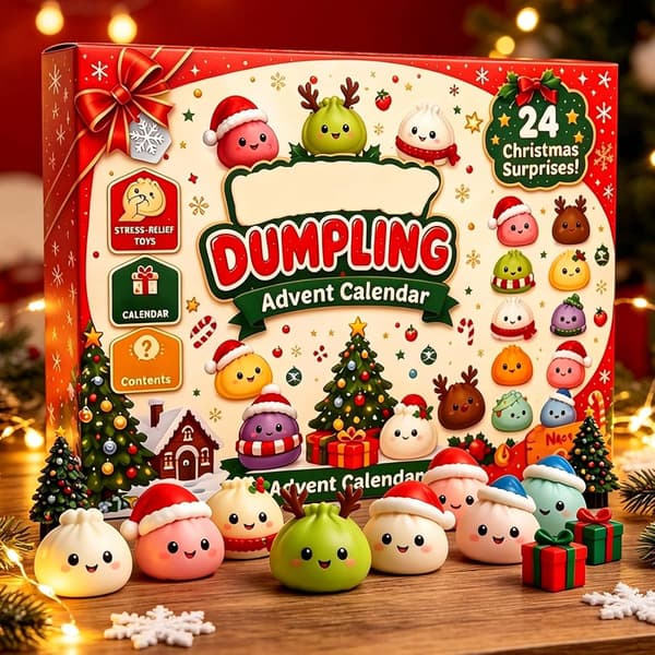 Julekalender 2026, 24-dages dumpling squishy nedtællingslegetøj med søde samlefigurer, julebordsdekoration, strømpefyld