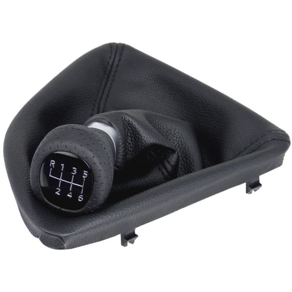 A277-1 Perforated Leather Gear Shift Knob, Black, 6 Speed, Compatible with BMW 1 Series E81 E82 E87 E88, Replacement Knob, Plug and Play
