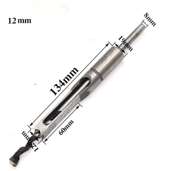 Square Drill Bit for Woodworking - 6mm to 16mm - Mortise Chisel Drill - Chisel - Square Hole Saw with Twist Drill - Drilling Tool (12mm)