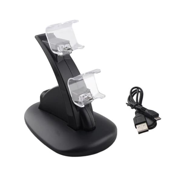 Nyt modedesign OIVO Dual USB-opladningsdockingstation Spilcontroller-opladningsstander til Sony PlayStation 4 PS4-oplader - Sort