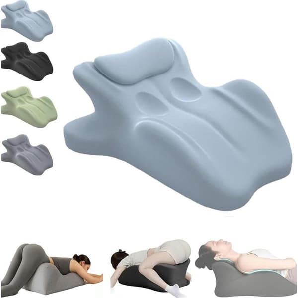 Sweet Spot Memory Foam Kudde, Förbättrad Sittdyna för Par, Stöder Midja och Nacke – Blå