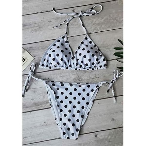 Sexig smal bikini baddräktset - Polyester - Vit - Ärmlös