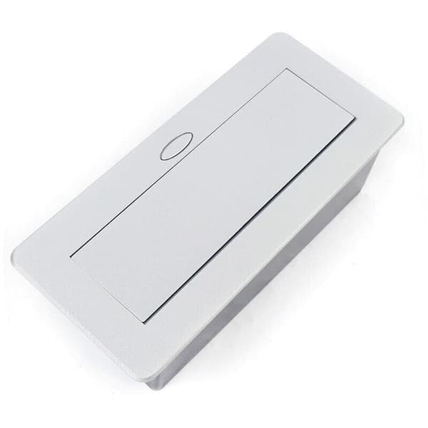 Retractable Flush Socket with 3 Outlets for Countertop, as Table or Floor Socket for Kitchen, Office or Space-Saving Solutions.