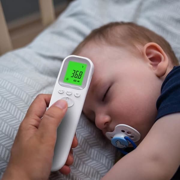 -Pande termometer, Pande måling, Farvekode aflæsning, LCD, Feber alarm, Hukommelsesfunktion