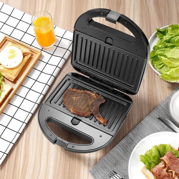 3-i-1 Sandwichmaskine - 750W - Non-stick Plader - Sort