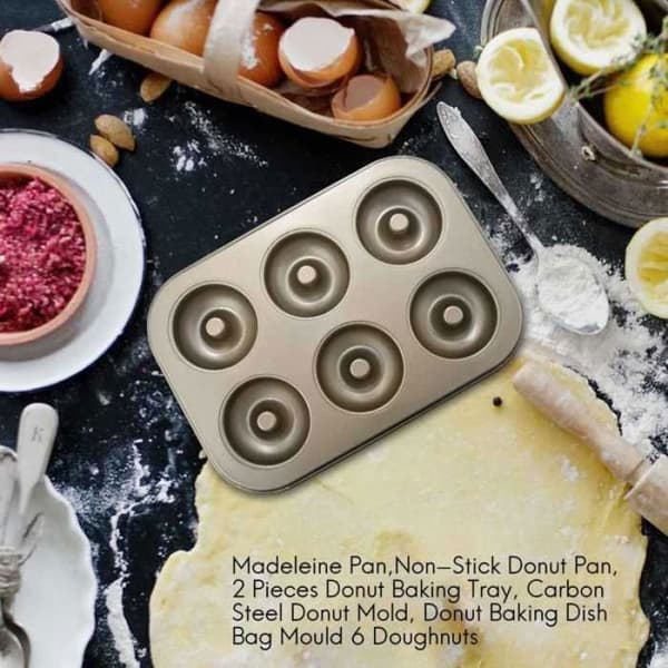 Non-stick 2-delt Donut Bageplade, Kulstofstål Donutform, Donutform til Bageposer