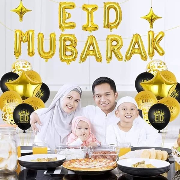 Pynt - Eid Mubarak - Folieballoner - Festpynt - Indendørs - Blandet