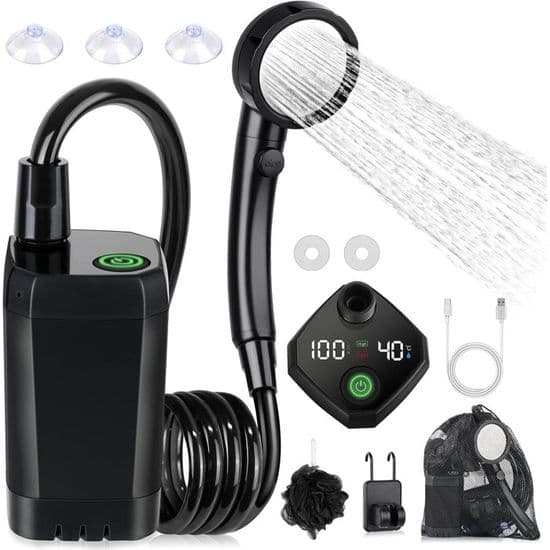 6000mAh Genopladelig Elektrisk Bærbar Campingbruser – Temperaturdisplay & Batteri, 4 Tilstande, PP Filter