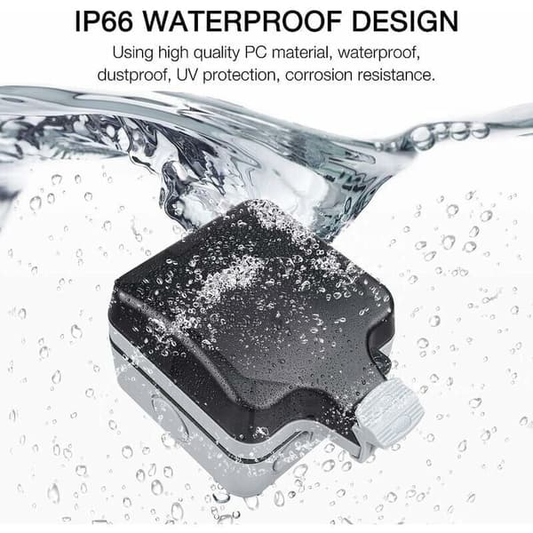 IP66 Waterproof Outdoor Socket. Complete Power Outlet. Waterproof Outdoor Socket.