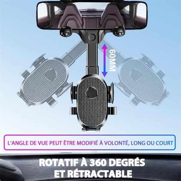 Bil Ryggekamera Telefonholder - 360° Fleksibel - Multifunksjonell - Roterende