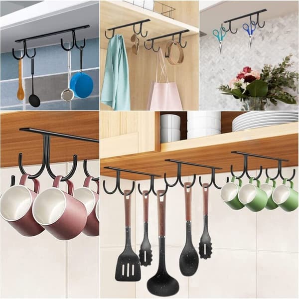 st. cup storage hooks hanging cup holder under shelf cup rack screw-in hanging cup holder hook for kitchen cup spatula
