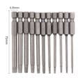 Torx Skruvmejselbits, Set om 11 - S2 Stål - 75 mm - Magnetiska