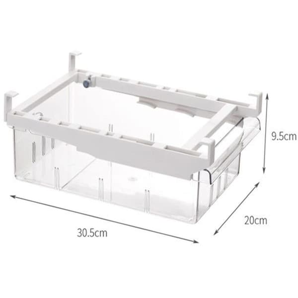 Refrigerator Storage Box. 30.5 x 20 x 9.5 cm. Expandable Transparent Refrigerator Drawer Storage Box.