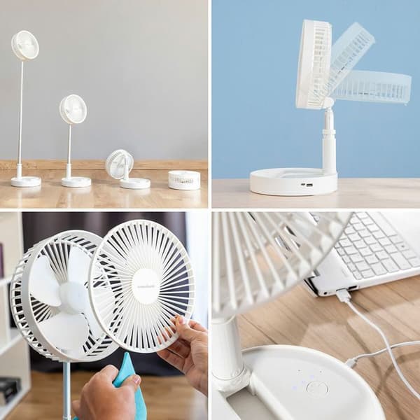 Ventilator - InnovaGoods - Genopladelig - Sammenfoldelig - 4 hastigheder