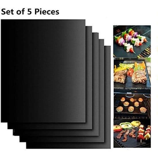 5 stk BBQ Kokematter - 100% Non-Stick BBQ Matter