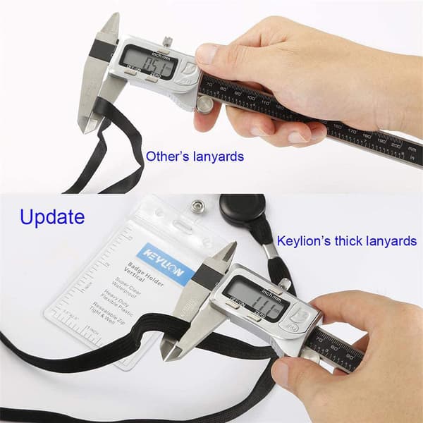 Transparent ID Card Holders with Lanyard, 2-pack Transparent