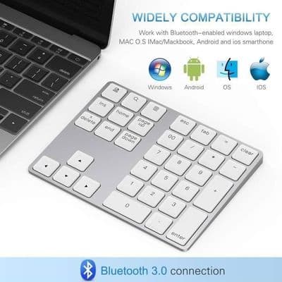 Numeriskt tangentbord - MARSEE - 34 tangenter - Bluetooth - Silver