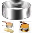 Justerbar Mousse Tårtform i Rostfritt Stål, Silver, Diameter 16-20cm
