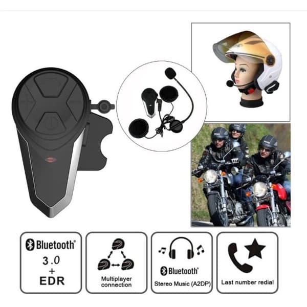 BT-S3 Bluetooth Motorcykelhjälm Intercom - 1000m Räckvidd - Uppladdningsbart Litiumpolymerbatteri