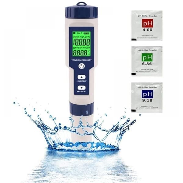 5-in-1 Electronic pH Meter for Swimming Pools. With Backlight. High Precision.