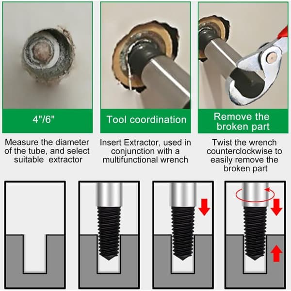 6-piece screw extractor set. Bolt extractor. Broken screw extractor with storage box for damaged screw bolts.