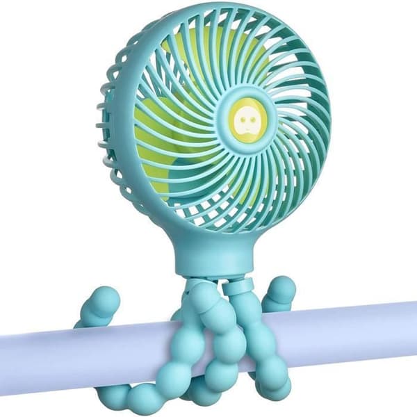 Mini klapvognsventilator, bærbar USB genopladelig ventilator til bilsæde, tremmeseng, skrivebord, udendørs