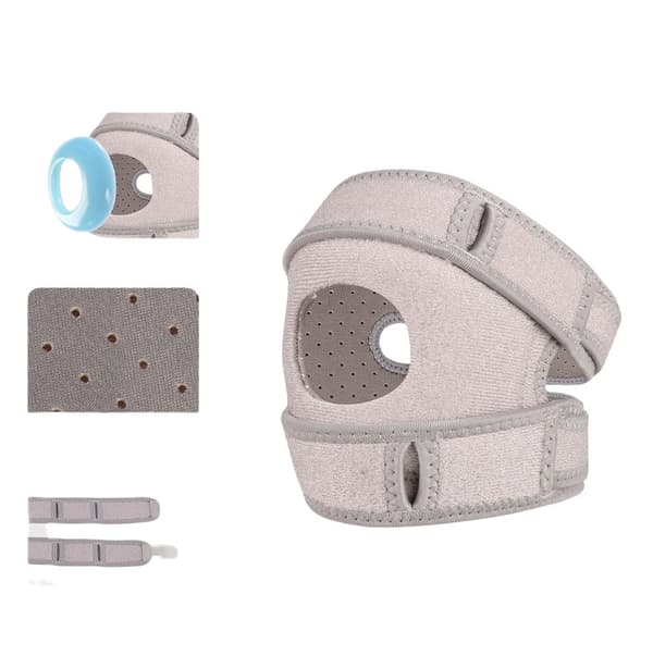 Knee Pad Knee Support Strap for Pain Relief - Breathable & Adjustable Grey