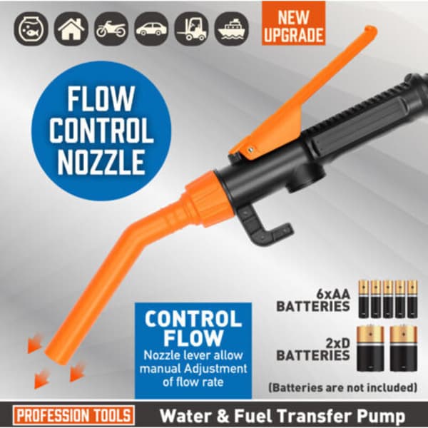 Batteridriven elektrisk bränslepump - Hävertpump - Batteridriven pump - Dunkpump - Automatisk bränslesugpump - Bränsleöverföringspump