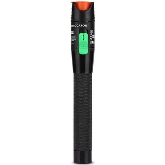 Fiberoptisk kabeltester - 30 mW - Rød laser - Sort aluminium - 30 m