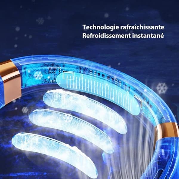 Genopladelig Hvid Halsventilator - 5 Hastigheder - LED Display - Omgivelseslys - 4000mAh