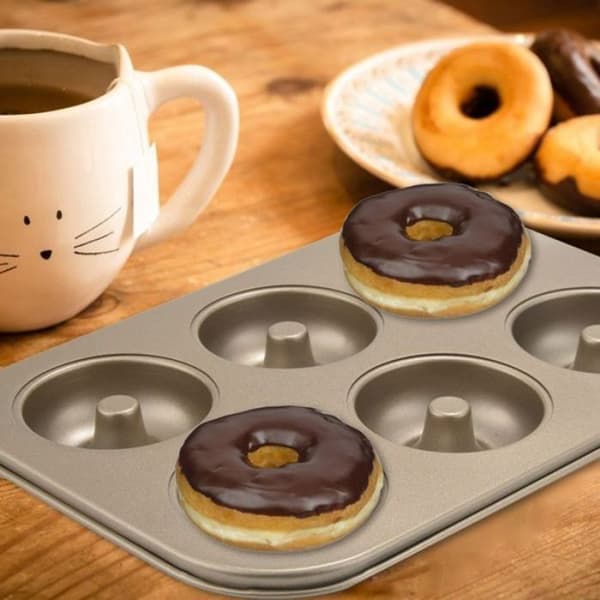 Non-stick 2-delt Donut Bageplade, Kulstofstål Donutform, Donutform til Bageposer