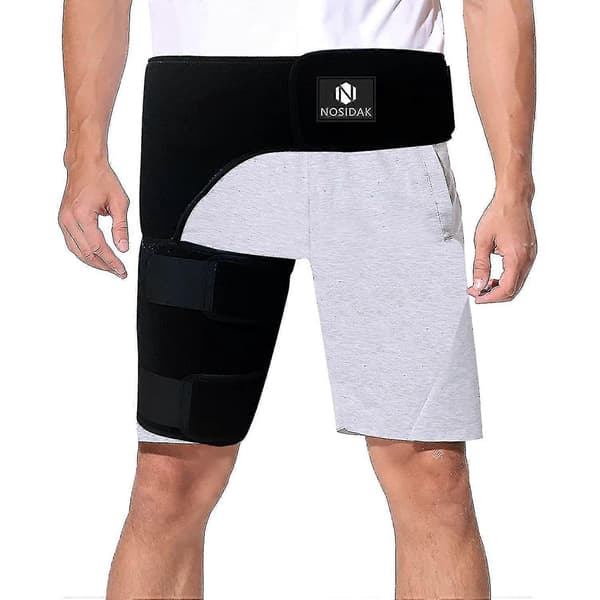 Höftstöd för ischias smärtlindring Hamstring Kompressionsärm Grenstöd Si Bälte Justerbart Stöd För Si Led, Ischiasnerv, Höftledsbyte-XT