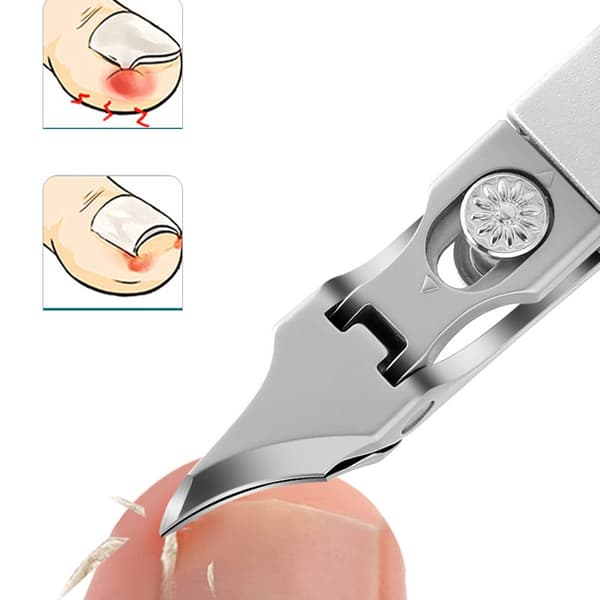 Precision Nail Clippers with Extended Angled Tip - Stainless Steel for Toenails and Fingernails