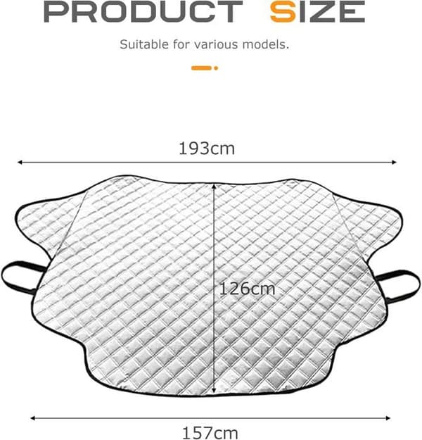 Frontrute - E382DFBLZYB001 - 190x126 cm - Flerlags aluminium/polyester - Sol-/vind-/snøbeskyttelse