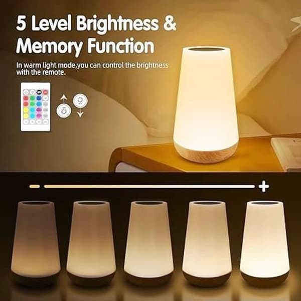 Nattlys for barn, babynattlys, LED-nattlys, nattbordslampe med minnefunksjon og berøringsdimmefunksjon, gave