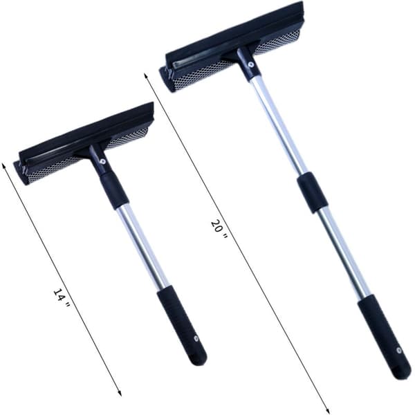Car Window Scraper - with Extendable Aluminum Handle - Black - 36 to 50 cm