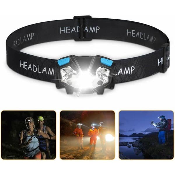 LED Hodelykt - 5000 lumen - USB oppladbar - IPX4 vanntett - 5 lysmoduser