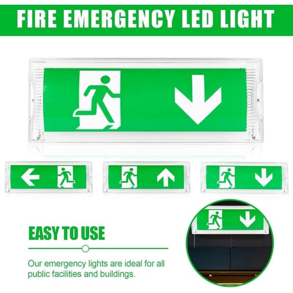 LED Emergency Lighting - Emergency Exit Lighting - Emergency Exit Lamp. Emergency lamp with backup battery for up to 3 hours [Energy Class F]