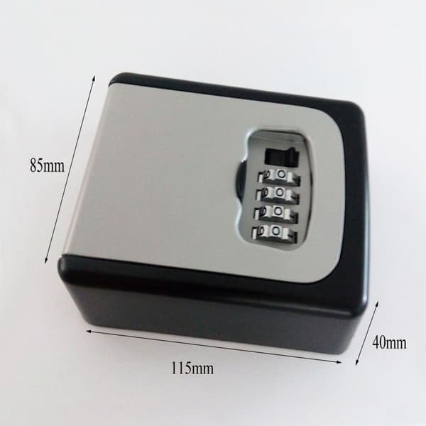 Secure Key Safe/Key Box for Outdoor Use with 4-Digit Code, Waterproof and Rustproof, for Garages, Schools and Offices. Grey