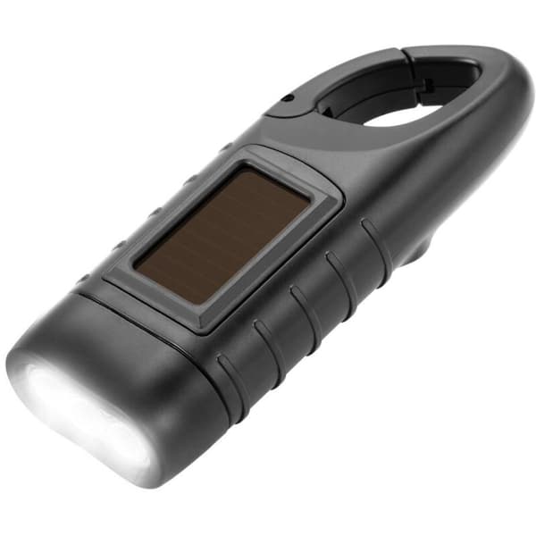 Solar Flashlight 2-pack LED Solar Flashlight and Hand Crank, Rechargeable Flashlight for Outdoor Activities, Emergency Light - Black