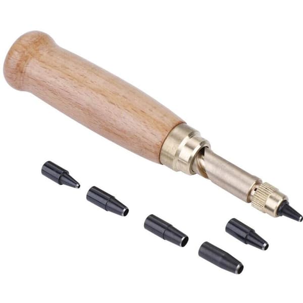 Leather Punch. Automatic Belt Punch with 1.5/2/2.5/3/3.5/4 mm Punch Tips